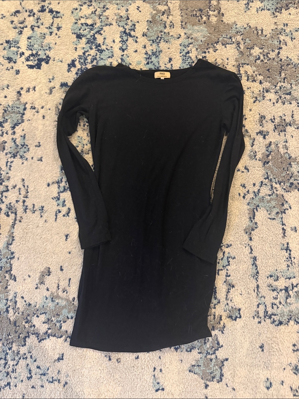 Black Long-Sleeve Knit Dress